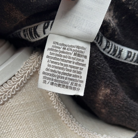 Custom Bleach Dyed Victoria’s Secret PINK Pullover 1/4 Sweater Women M Big Logo - Picture 5 of 10